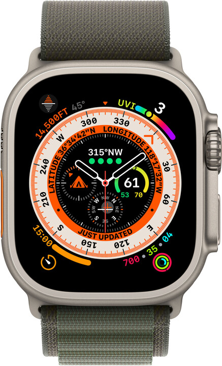 Apple Watch Ultra, 49mm, Cellular, Titanium, Green Alpine Loop - Large_1727448835