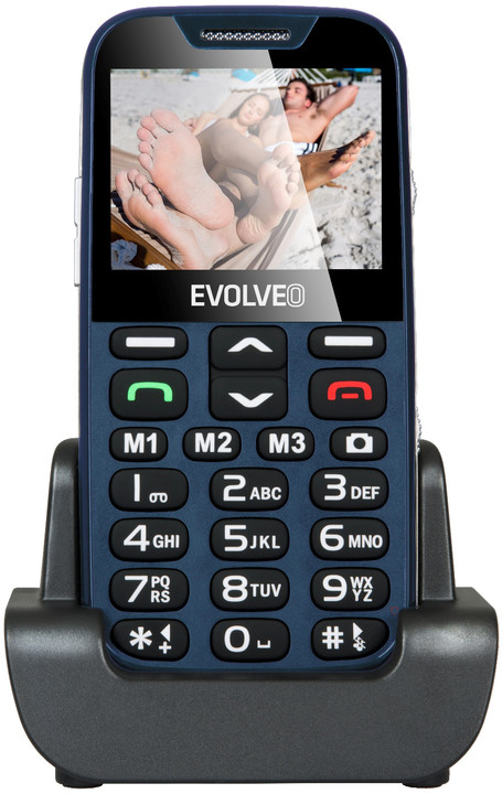 Evolveo EasyPhone XD s nabíjecím stojánkem, Blue_1459179735