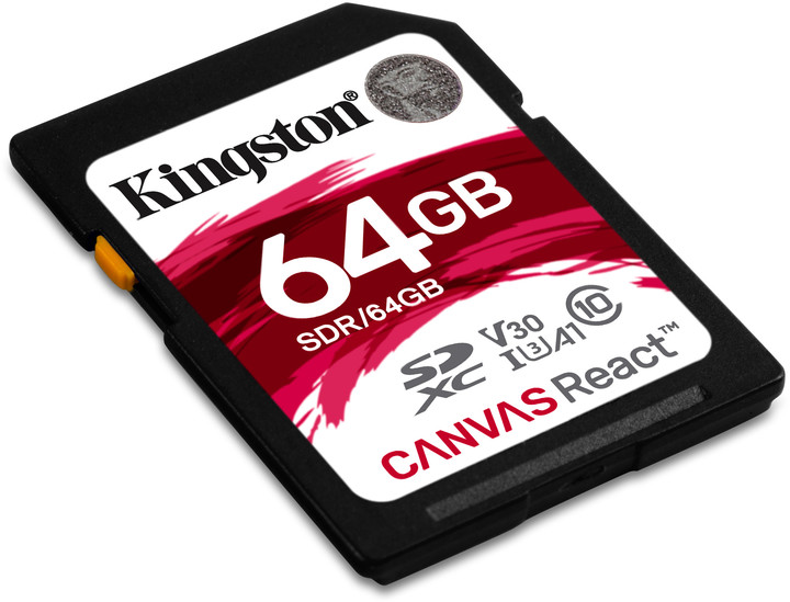 Kingston SDXC Canvas React 64GB 100MB/s UHS-I U3_106556291