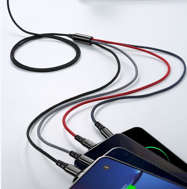 Mcdodo Armor 4v1 nabíjecí kabel 2x Lightning, microUSB, USB-C, 1,2m, černá_1829327139