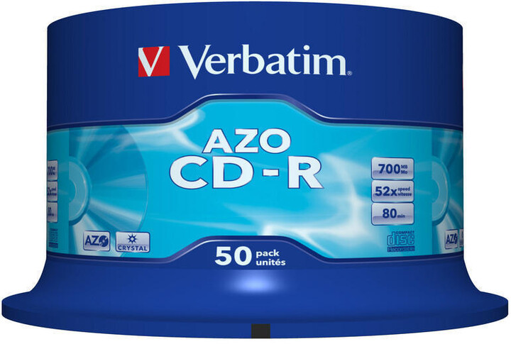 Verbatim CD-R AZO 52x 80 min, spindl, 50ks_2015339696