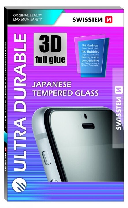 SWISSTEN ochranné sklo pro Apple iPhone 7/8, ultra odolné, 3D, černá_1164397135