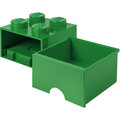 Úložný box LEGO, s šuplíkem, malý (4), tmavě zelená