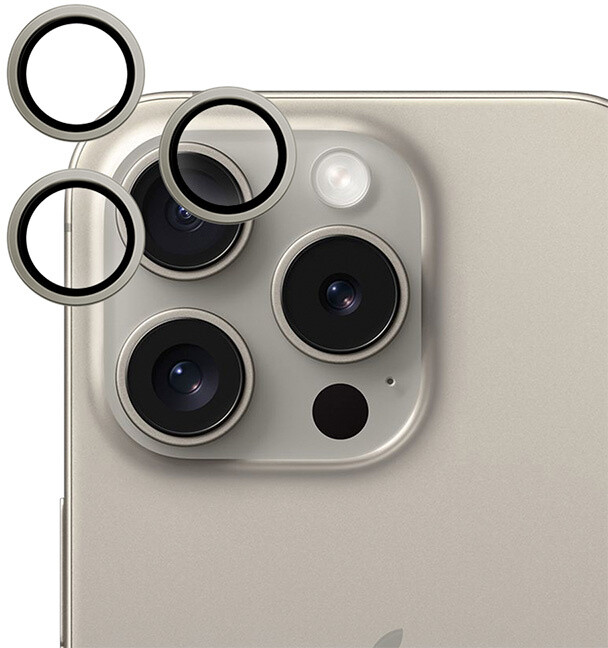 EPICO hliníkové tvrzené sklo na čočky fotoaparátu pro Apple iPhone 15 Pro / 15 Pro Max,_1528810613