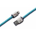 PlusUs LifeStar Premium Handcrafted USB Charge &amp; Sync cable (1m) Lightning - Turquoise / Light Gold_71908504
