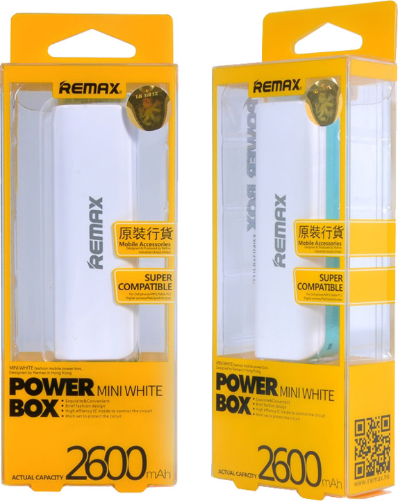 Remax powerbank, 2600 mAh, bílá/růžová_2008901403