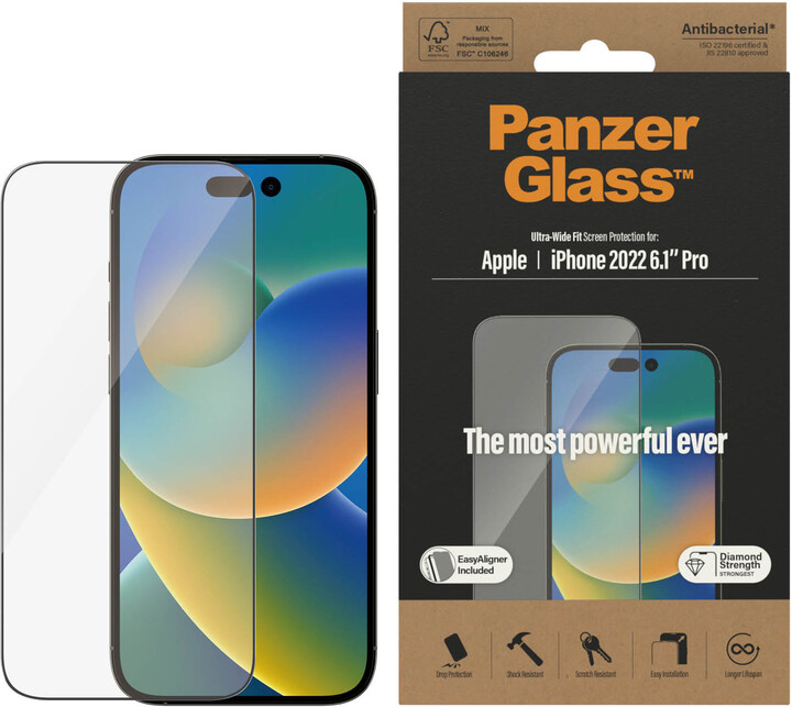 PanzerGlass ochranné sklo pro Apple iPhone 14 Pro s instalačním rámečkem_943943077