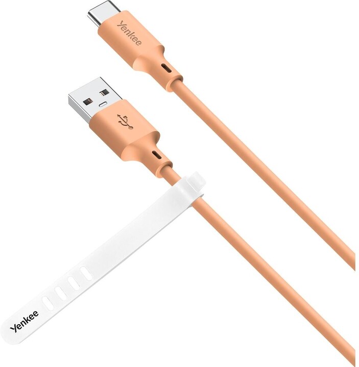 YENKEE kabel YCU 315 OE SILIC USB-A - USB-C, USB 2.0, 1.5m, oranžová_758603757