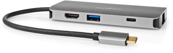 Nedis Multiportový adaptér USB-C, 3xUSB-A, USB-C, HDMI, RJ45, SD &amp; MicroSD_973939233