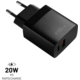 FIXED síťová nabíječka, USB-A, USB-C, PD &amp; QC, 20W, černá_136652612
