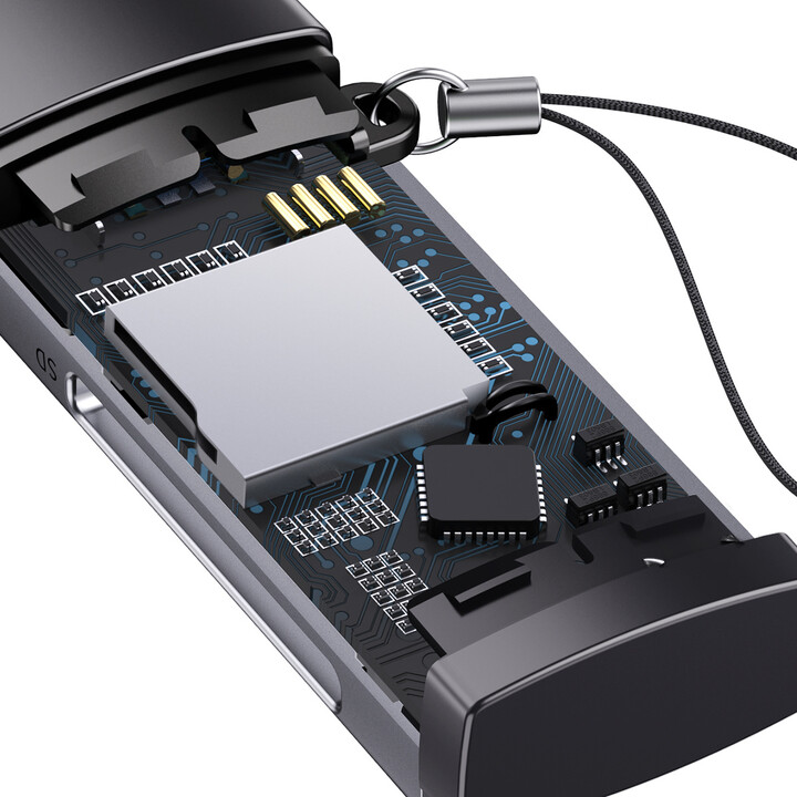 Baseus čtečka paměťových karet Lite Series USB-A/SD, microSD, šedá_278133731