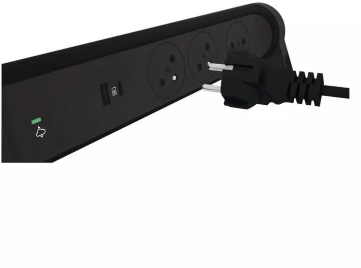 Legrand přepěťová ochrana, 3 zásuvky, USB-A, USB-C, 1.5m, černá_845617601