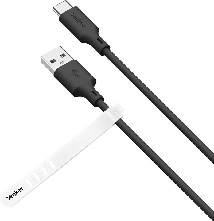 YENKEE kabel YCU 315 BK SILIC USB-A - USB-C, USB 2.0, 1.5m, černá_561500034