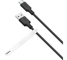 YENKEE kabel YCU 315 BK SILIC USB-A - USB-C, USB 2.0, 1.5m, černá 37000041