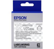 Epson LabelWorks LK-4TWN, páska pro tiskárny etiket, 12mm, 9m, bílo-transparentní C53S654013