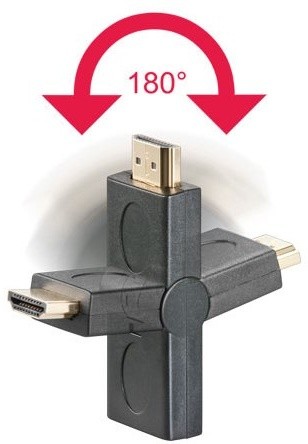 PremiumCord HDMI adapter 19pin Female - 19pin Male otočná ve dvou osách_1340183075