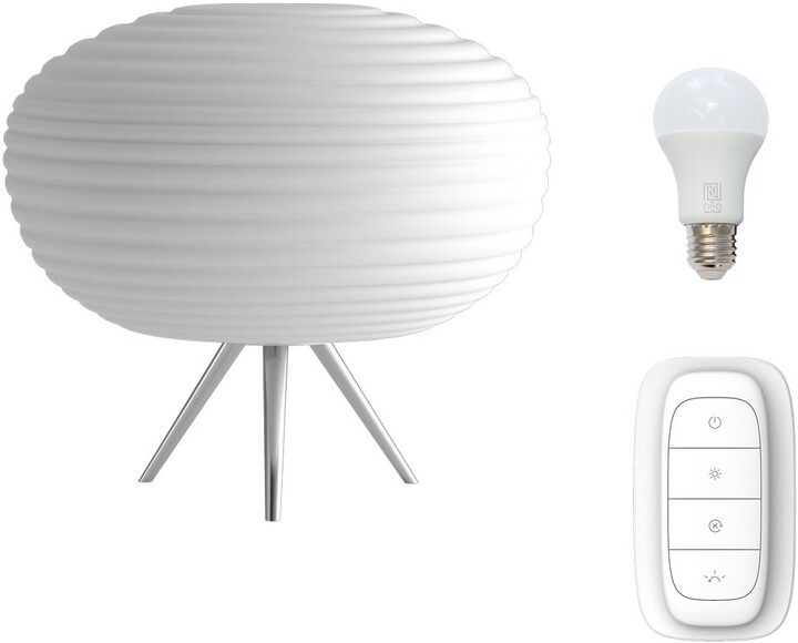 IMMAX NEO COCONO stolní lampa bílé sklo 34x34cm včetně Smart zdroje E27 RGBW_324091940
