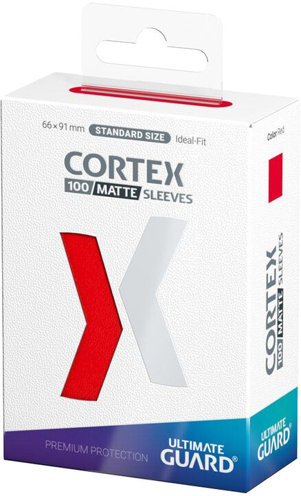 Ochranné obaly na karty Ultimate Guard - Cortex Sleeves Standard Size Matte, červená, 100 ks (66x91)_539742776