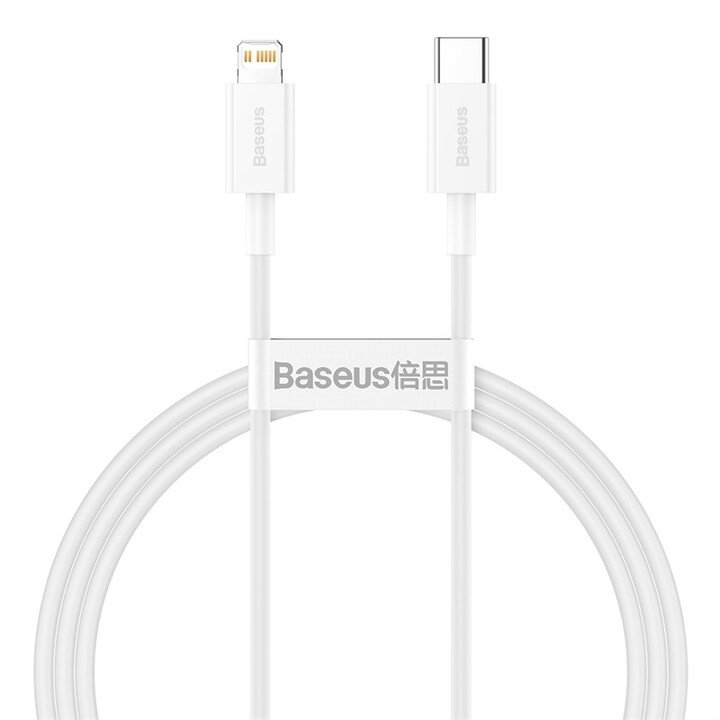 BASEUS kabel Superior Series USB-C - Lightning, rychlonabíjecí, 20W, 1m, bílá