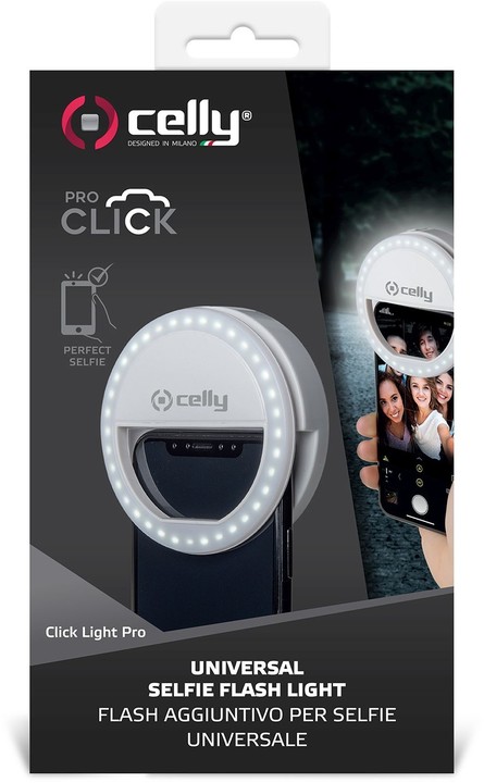 CELLY Click Light Pro, přídavný blesk na fotoaparát, bílý_1089404099