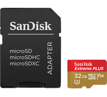SanDisk Micro SDHC Extreme Plus 32GB 95MB/s UHS-I U3 V30 + SD adaptér_518000502