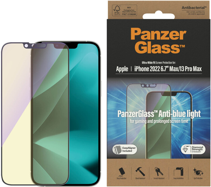 PanzerGlass ochranné sklo pro Apple iPhone 14 Plus/13 Pro Max s Anti-BlueLight vrstvou a_60323385