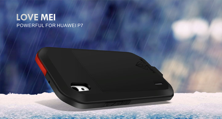 Love Mei Case Huawei P7 Three anti Black+Black+Red_624712351