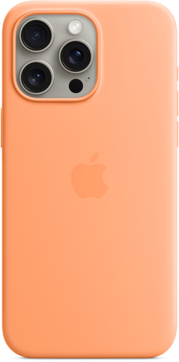 Apple Silikonový kryt s MagSafe pro iPhone 15 Pro Max, sorbetově oranžová_40749578