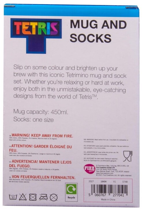 Dárkový set Fizz Creation - Tetris, ponožky a hrnek, 450ml_413850479