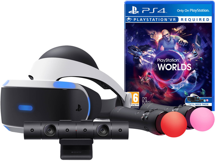 PlayStation VR + Kamera v2 + 2x PS Move + VR Worlds_384777050