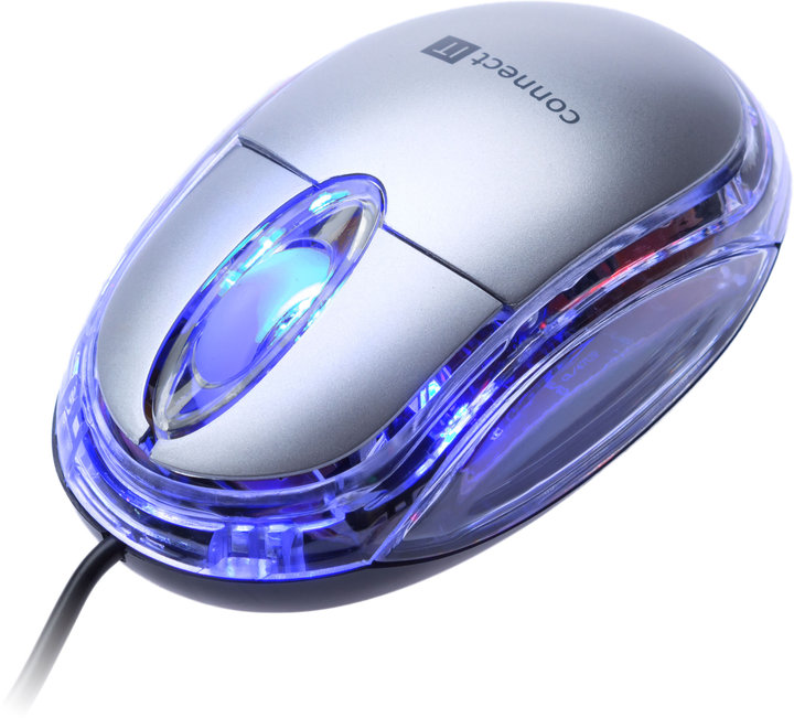 CONNECT IT optická myš podsvícená USB, stříbrná_1806579551