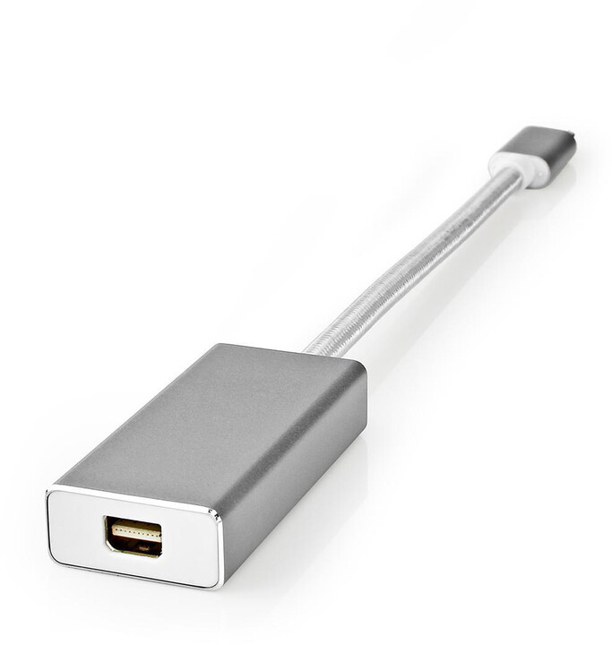 Nedis adaptér USB-C - Mini DisplayPort, stříbrná