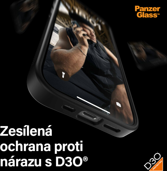 PanzerGlass ochranný kryt ClearCase D3O pro Apple iPhone 15 Pro, Black edition_1914308745