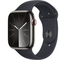 Apple Watch Series 9, Cellular, 45mm, Graphite Stainless Steel, Midnight Sport Band - M/L_280471224