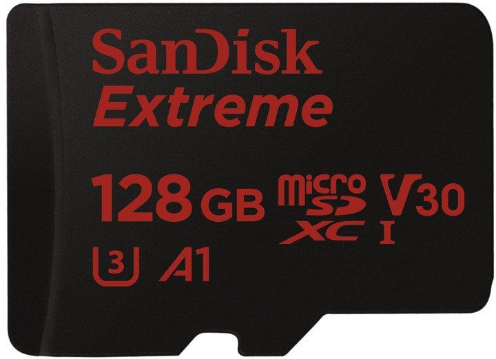 SanDisk Micro SDXC Extreme 128GB A1 UHS-I U3 (100 MB/s čtení a 90 MB/s zápis) + SD adaptér_1359244937