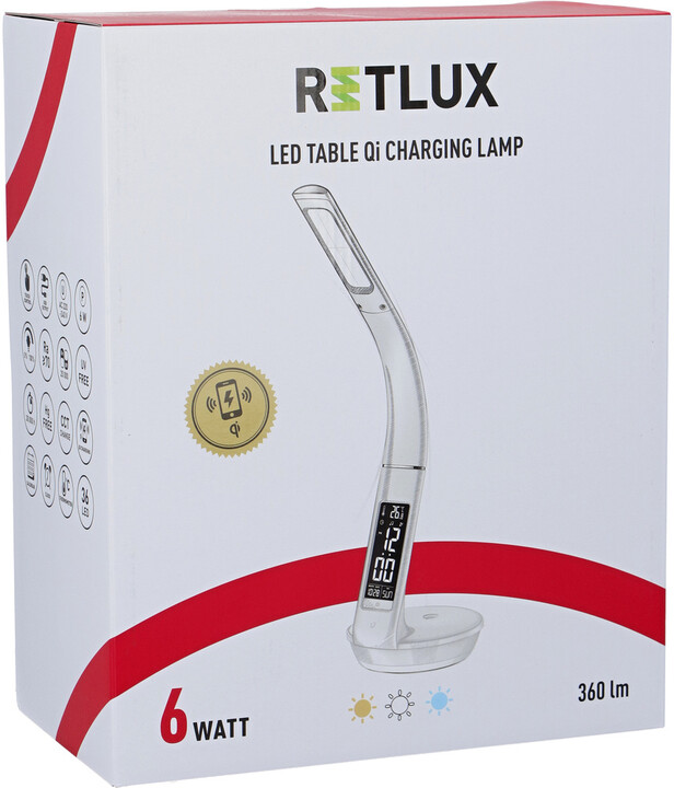 Retlux 203 stm.LED lampa Qi 6W, bílá_2012625863
