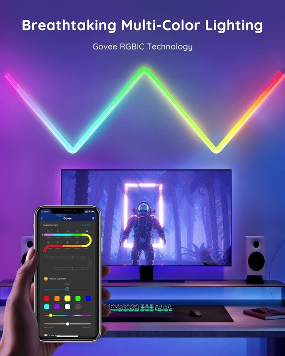 Govee Glide (8+4) gaming a televizní osvětlení RGBIC_1400223334