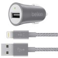 Belkin USB nabíječka do auta 2,4A/5V MIXIT Metallic + Lightning kabel - šedá