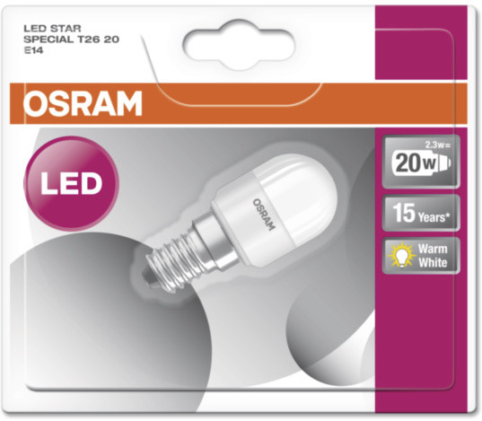 Osram LED STAR SPECIAL T26 2,3W 827 E14 noDIM A++ 2700K_1343610553