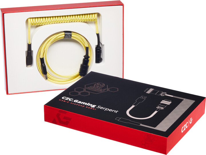 CZC.Gaming Serpent, USB-C/USB-A, 1,5m, žlutý_1159300131