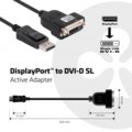 Club3D DisplayPort na DVI-D, single link, aktivní adaptér, 20cm_1604100454