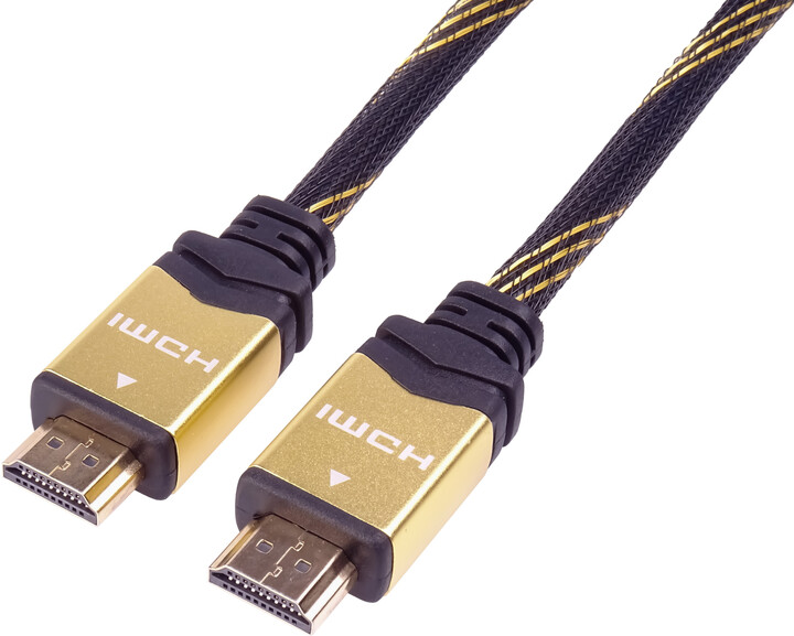 PremiumCord GOLD HDMI High Speed + Ethernet kabel, zlacené konektory, 5m