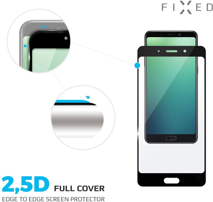 FIXED ochranné tvrzené sklo Full-Cover pro Xiaomi Redmi 9A/9C, přes celý displej, 0.33 mm, černá_716955330