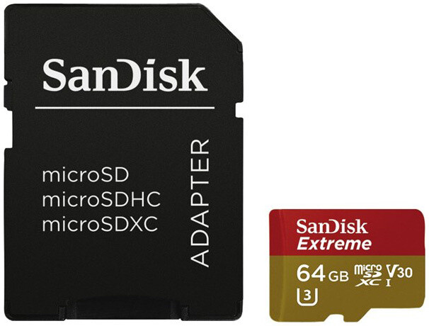 SanDisk Micro SDXC Extreme V30 64GB 90MB/s UHS-I U3, Rescue Pro Deluxe + SD adaptér_898141262