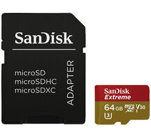 SanDisk Micro SDXC Extreme V30 64GB 90MB/s UHS-I U3, Rescue Pro Deluxe + SD adaptér_898141262
