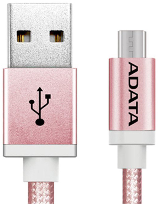 ADATA Micro USB kabel pletený, 1m, růžový_68470015