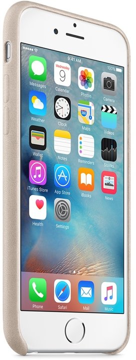 Apple iPhone 6s Leather Case, světle šedá_1605151367