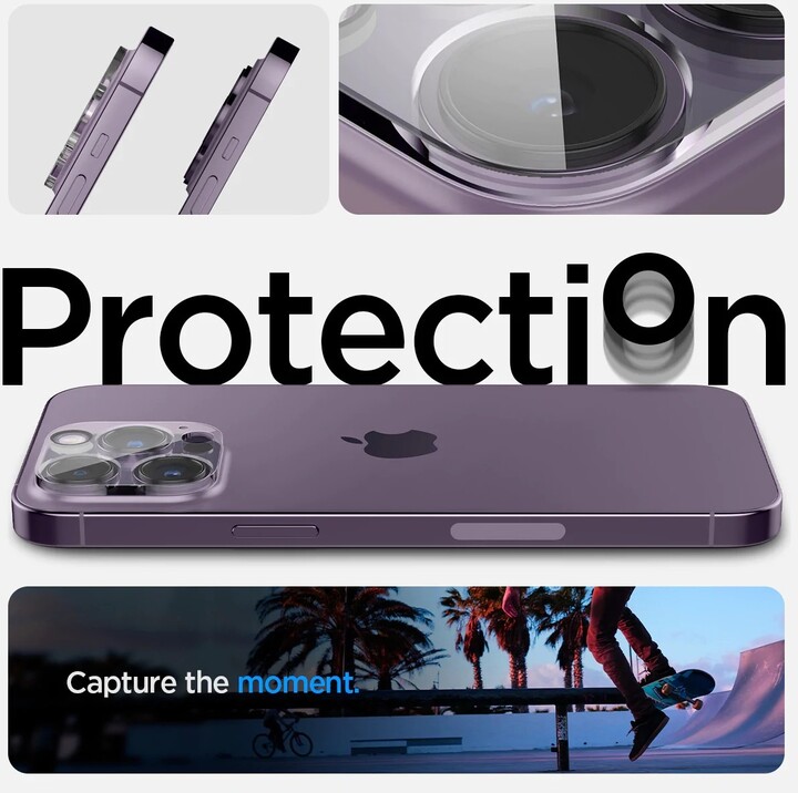 Spigen ochranné sklo Optik pro Apple iPhone 14 Pro/iPhone 14 Pro Max, 2 ks, čirá_1699023410