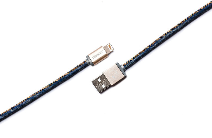 PlusUs LifeStar Handcrafted USB Charge &amp; Sync cable (1m) Lightning - Blue / Light Gold / Bronze_142313813