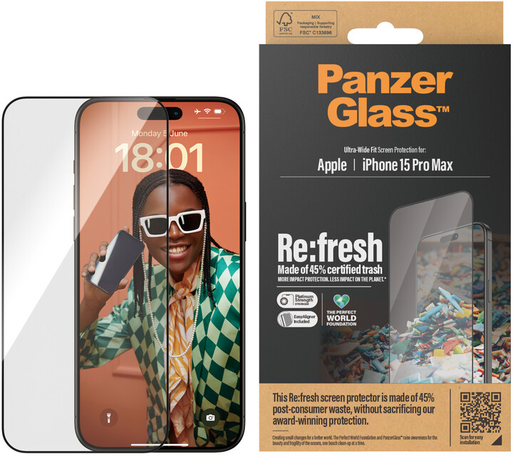 PanzerGlass ochranné sklo Re:Fresh pro Apple iPhone 15 Pro Max_986677752